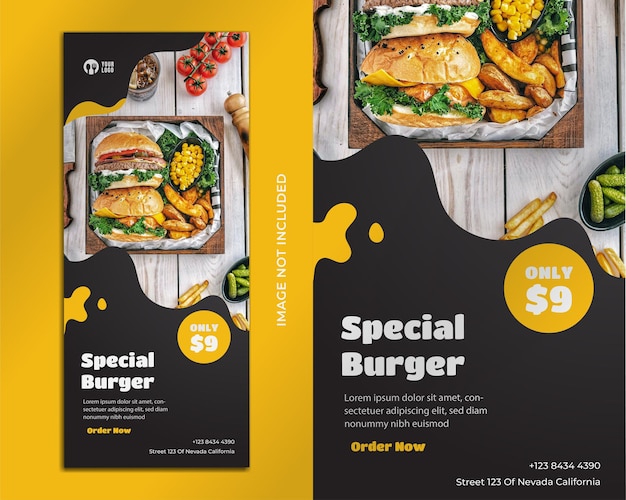 Vector burger flyer template