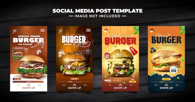 Burger Food Menu Social Media Story Design Template