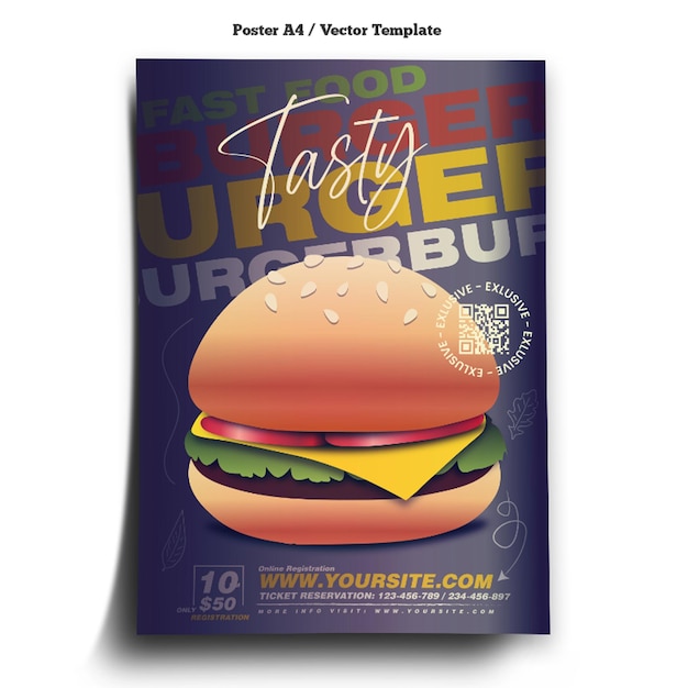 Burger Food Poster Template