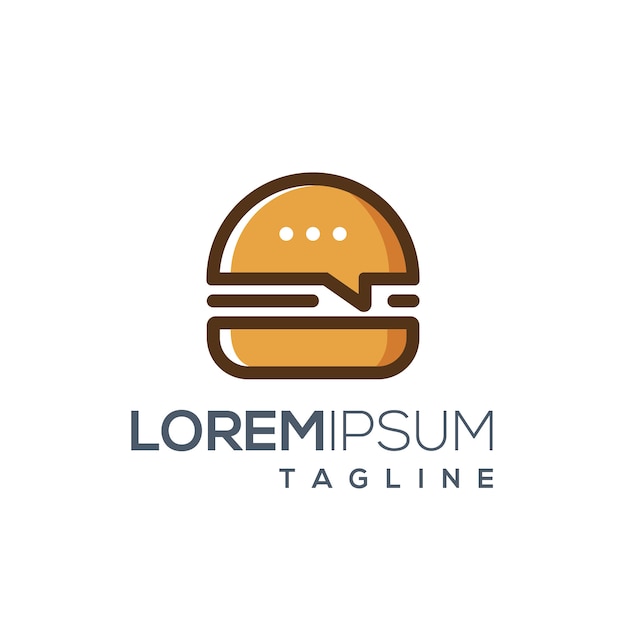 Logo di recensione di cibo per hamburger