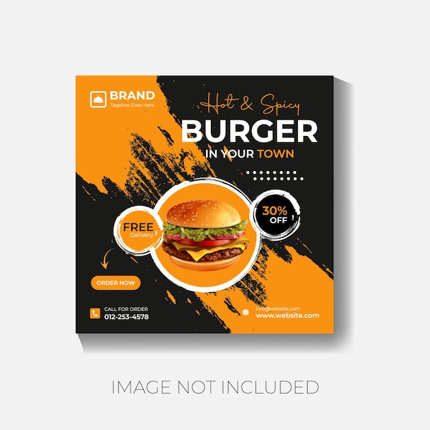 Vector burger food social media promotie en instagram social media food banner sjabloon