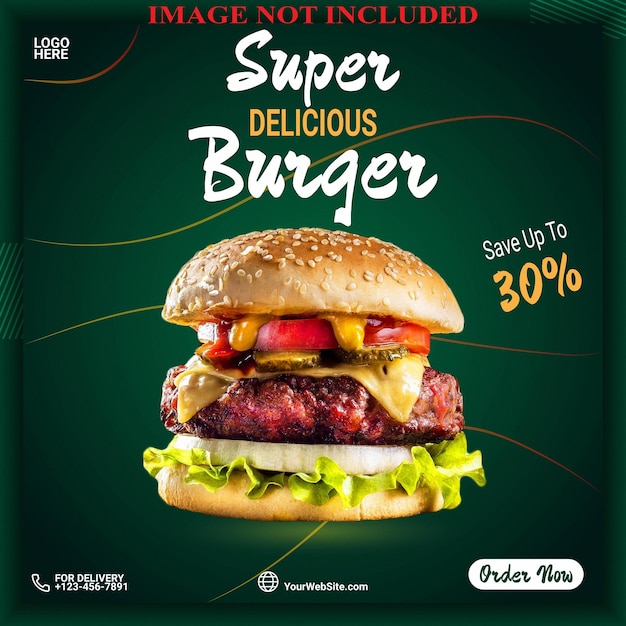 BURGER FOOD SOCIAL MEDIA PROMOTION