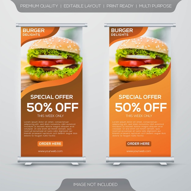 Burger food stand banner design