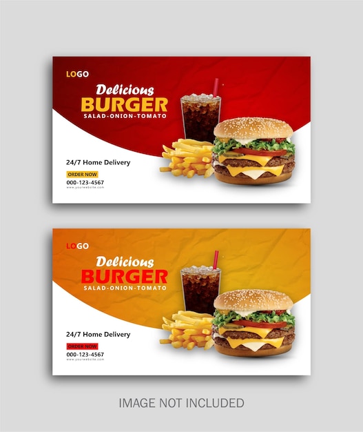 Burger food template social media instagram banner post design