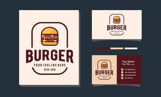 Ispirazione per il design del logo vintage hamburger hamburger big burger