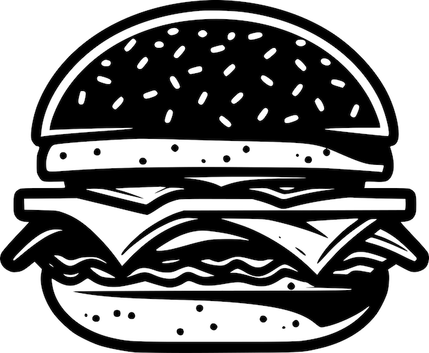 burger hamburger hand drawn vector illustration sketch retro style