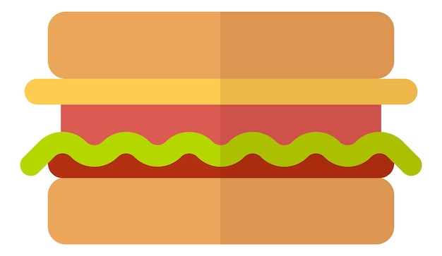 Icona di hamburger. hamburger per la colazione con formaggio e lattuga isolati su sfondo bianco