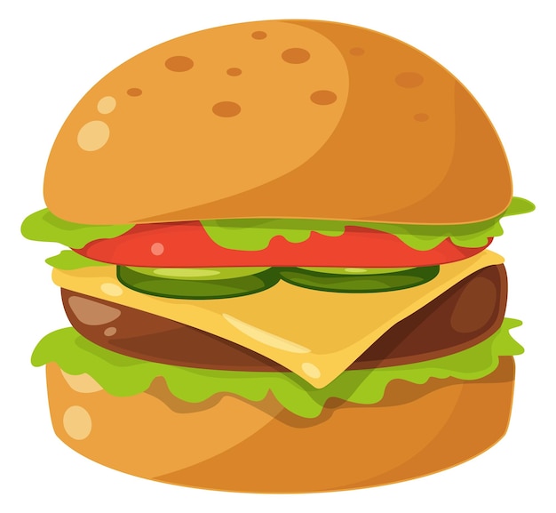 ベクトル ハンバーガー アイコン漫画ハンバーガー ファーストフードのシンボル