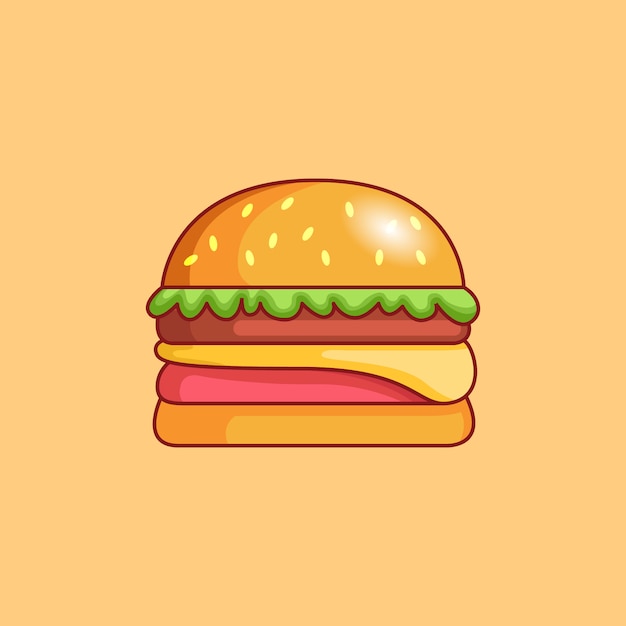 Icona di hamburger. raccolta fast food. icona dell'alimento isolato