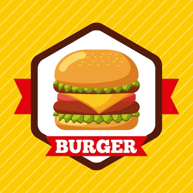 Burger icon fast food restaurant menu