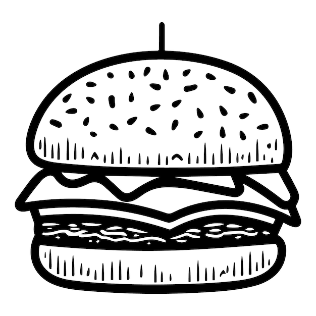 ハンバーガーイラストベクトルスタイル