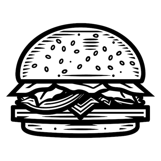 Векторный стиль иллюстрации бургера
