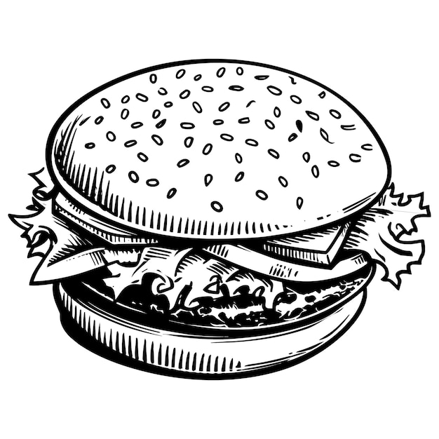 ハンバーガーイラストベクトルスタイル