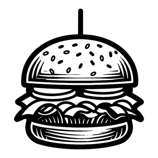 Векторный стиль иллюстрации бургера