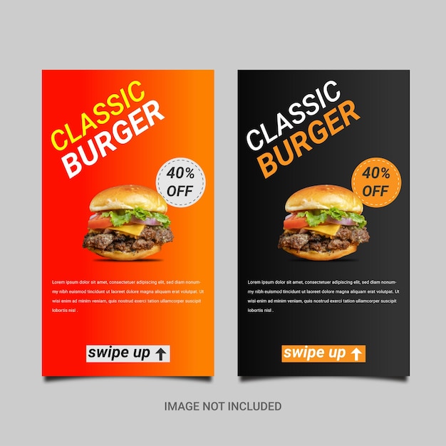 Burger instagram stories template