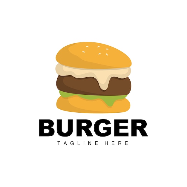 Бургер Логотип Хлеб Вектор Мясо И Овощи Фаст-фуд Дизайн Бургер Магазин И Иконка Бренда Продукта Иллюстрация