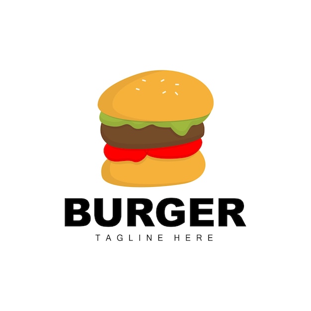 Burger Logo Bread Vector Meat And Vegetable Fast Food Design Burger Shop And Product Brand Icon Illustration