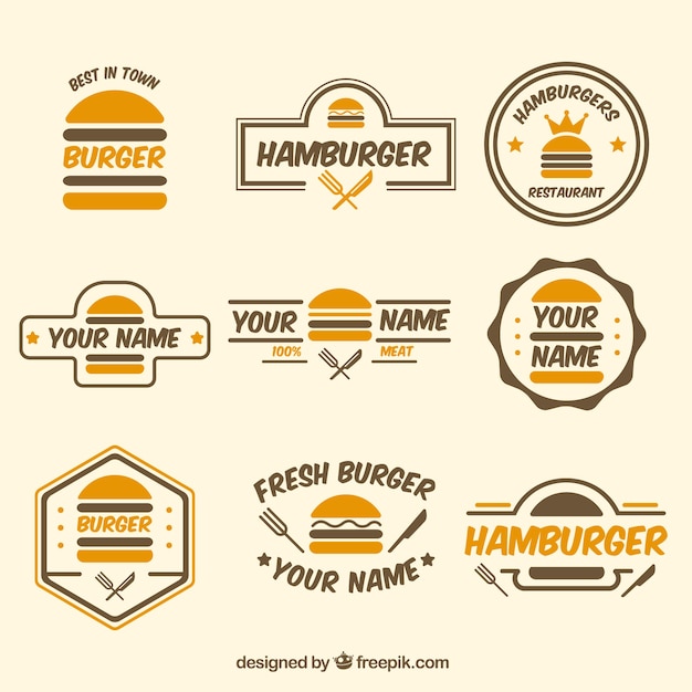 Vector burger logo colection