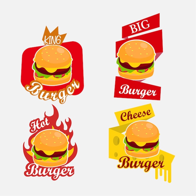 Vector burger logo collection