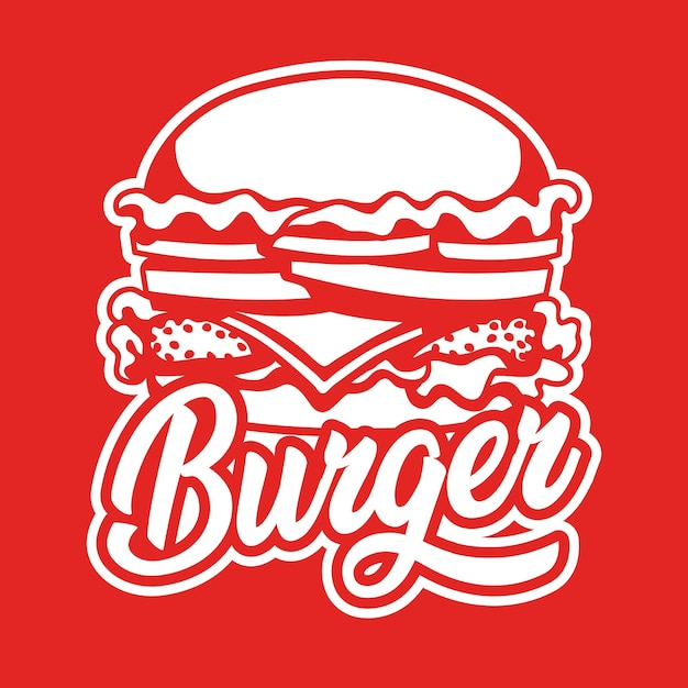 Vector burger logo design stamp retro vector design