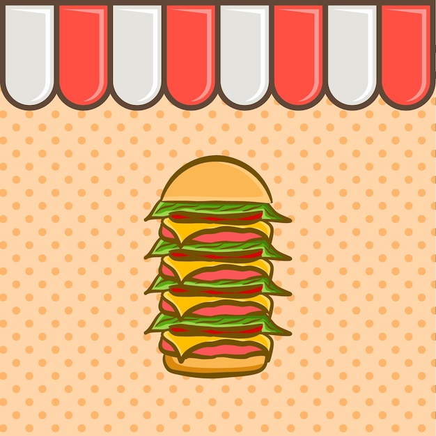 Hamburger logo design illustrazione vettoriale