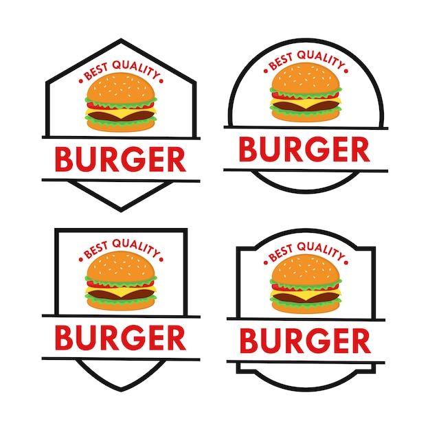 Burger logo design vector set