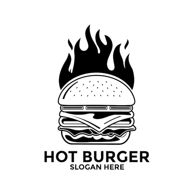 Burger logo design vector template Fast food flat logo modern minimal design