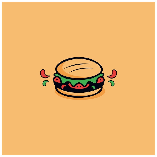 Vector burger logo design vector