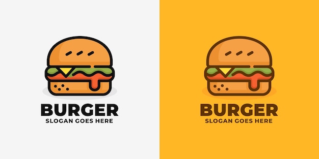 Vettore di progettazione del logo dell'hamburger