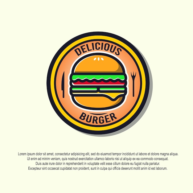 Burger logo design vettoriale