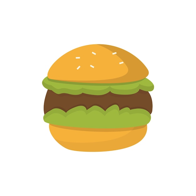 ハンバーガーのロゴ ファーストフードのデザイン パンと肉のベクトル図のシンボル テンプレート