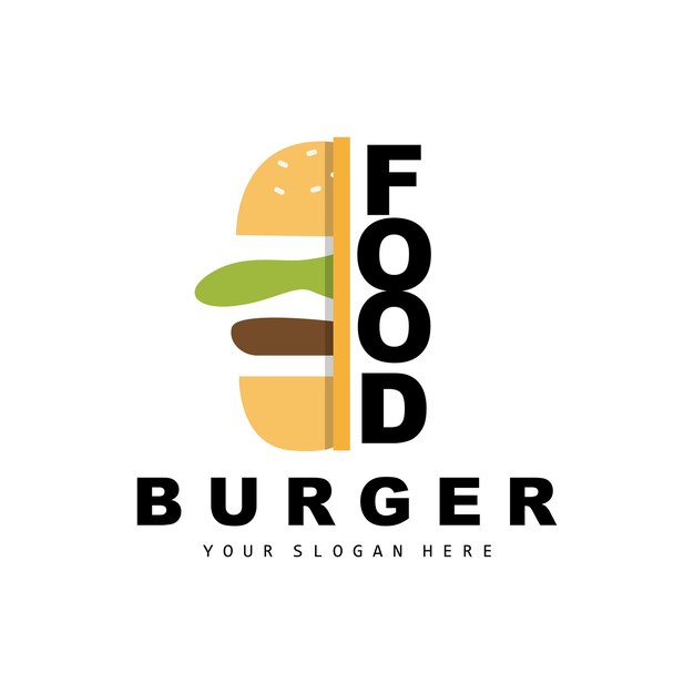 Burger Logo Fast Food Design Bread And Vegetables Vector Fast Food Restaurant Brand Icon Illustration