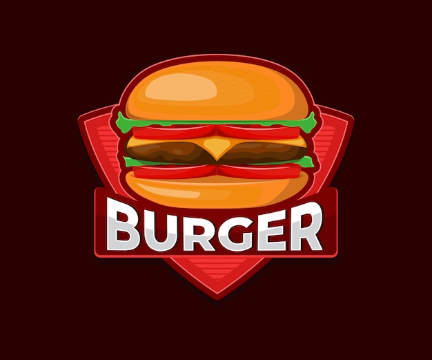 Vector burger logo for fast-food restaurant