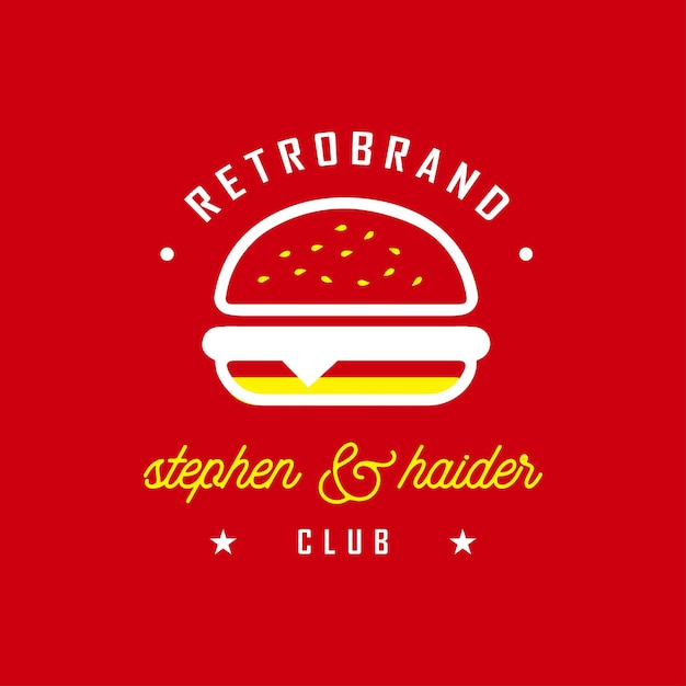 Burger logo ontwerp vector sjabloon Fast food logo badge vlakke moderne minimale ontwerp illustratie