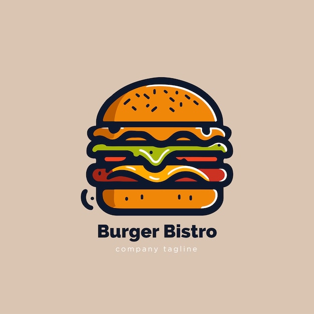 Burger logo template Vector illustration of fast food logotype