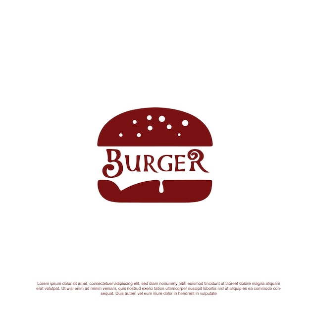 Burger logo with lettering design vector