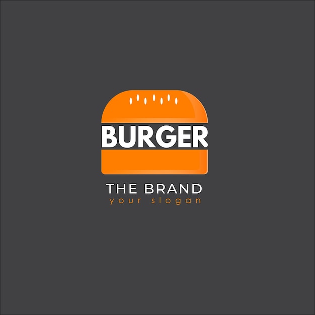 A burger logo with the word your slogan on it