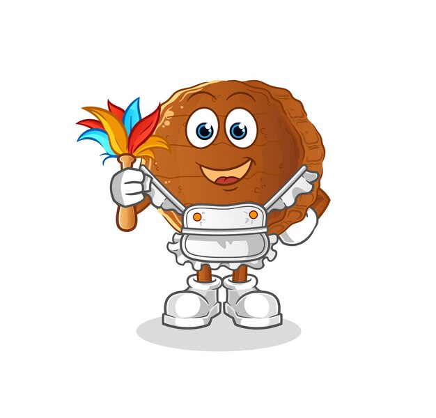 Burger meat maid mascot. cartoon vector