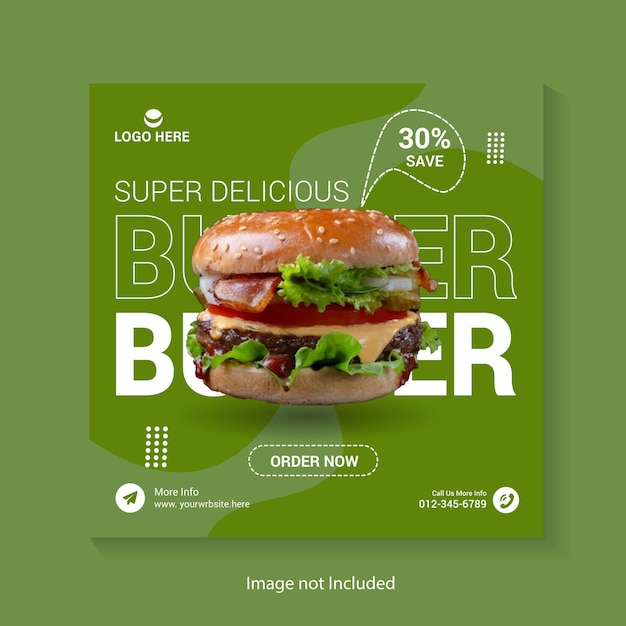 burger media post design template