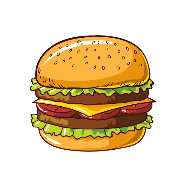 Vector burger op witte achtergrond sjabloon ontwerp inspiratie