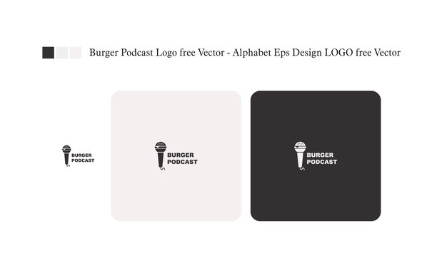 Burger podcast logo alfabeto vettoriale gratuito eps design logo vettore gratuito