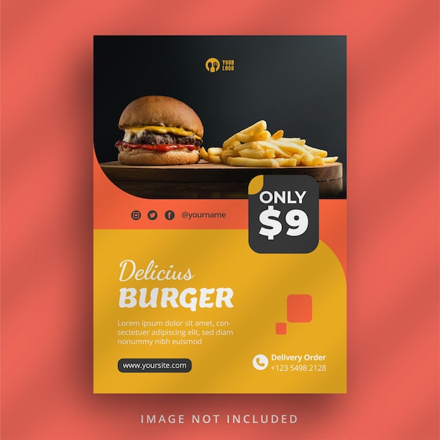 Burger restaurant flyer template