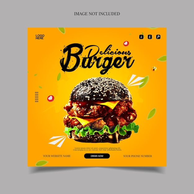 burger restaurant social poster design