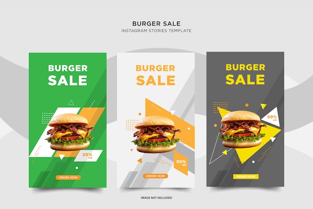 Burger sale instagram социальный пост дизайн