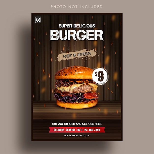 Burger sale promotion   banner template