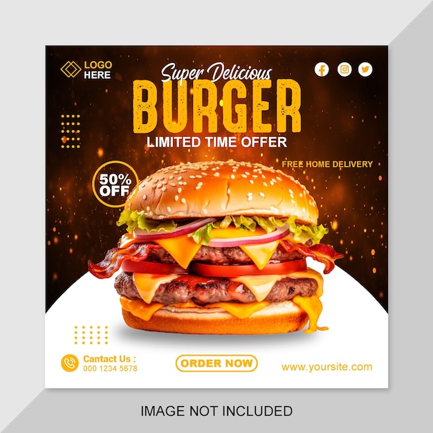 burger sale social media design