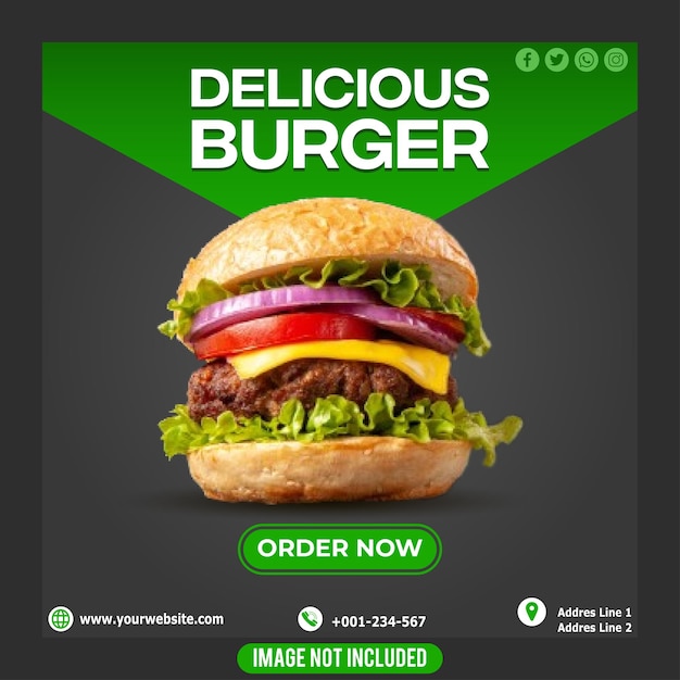 Burger Sales Banner with Special Offer