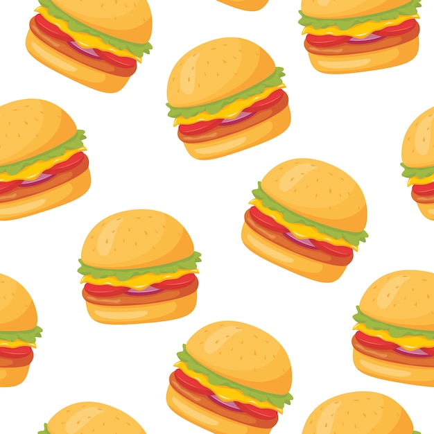 Burger seamless pattern