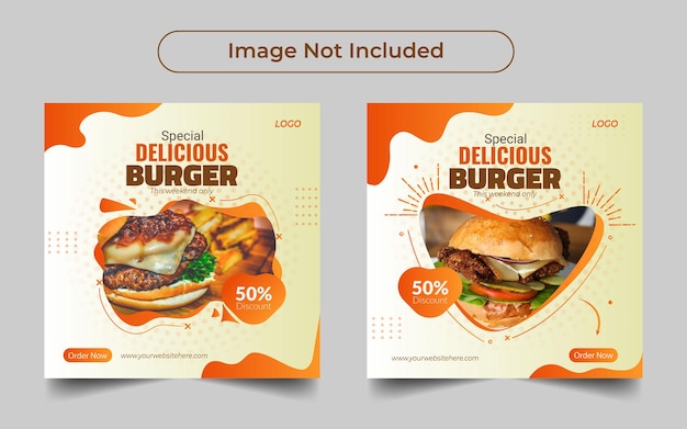 Burger service fast food social media post design template