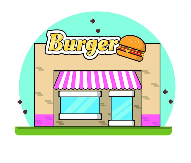 Burger shop flat design